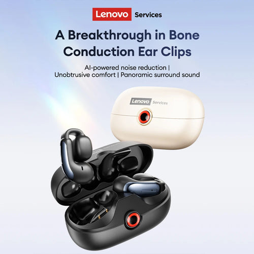 Lenovo LES-108 Bone Conduction TWS Ear Clips Earphones Wireless Bluetooth V6.0 Earbuds Sports Headphones Al Call Noise Reduction