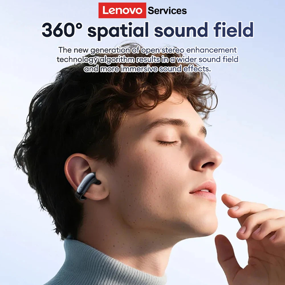 Lenovo LES-108 Bone Conduction TWS Ear Clips Earphones Wireless Bluetooth V6.0 Earbuds Sports Headphones Al Call Noise Reduction