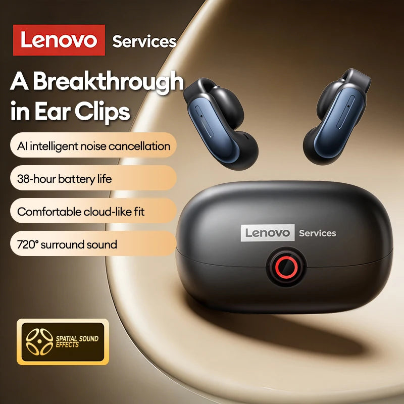 Lenovo LES-108 Bone Conduction TWS Ear Clips Earphones Wireless Bluetooth V6.0 Earbuds Sports Headphones Al Call Noise Reduction