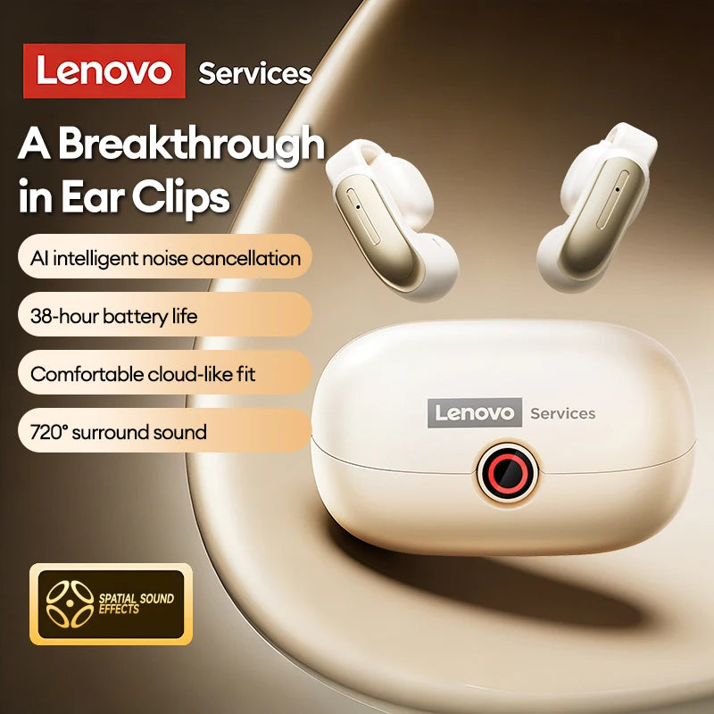 Lenovo LES-108 Bone Conduction TWS Ear Clips Earphones Wireless Bluetooth V6.0 Earbuds Sports Headphones Al Call Noise Reduction